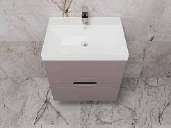 Style Line Тумба с раковиной Матис 60 подвесная тауп темный – фотография-4